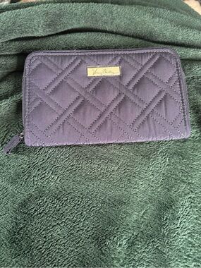 Vera Bradley Quilted Zip Wallet in Navy